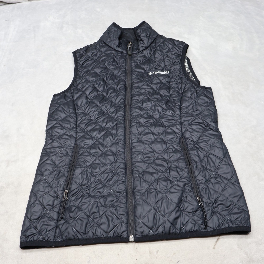 Columbia Vest Women Small Black Dualistic Insulated Omni Heat Light Quilted Warm